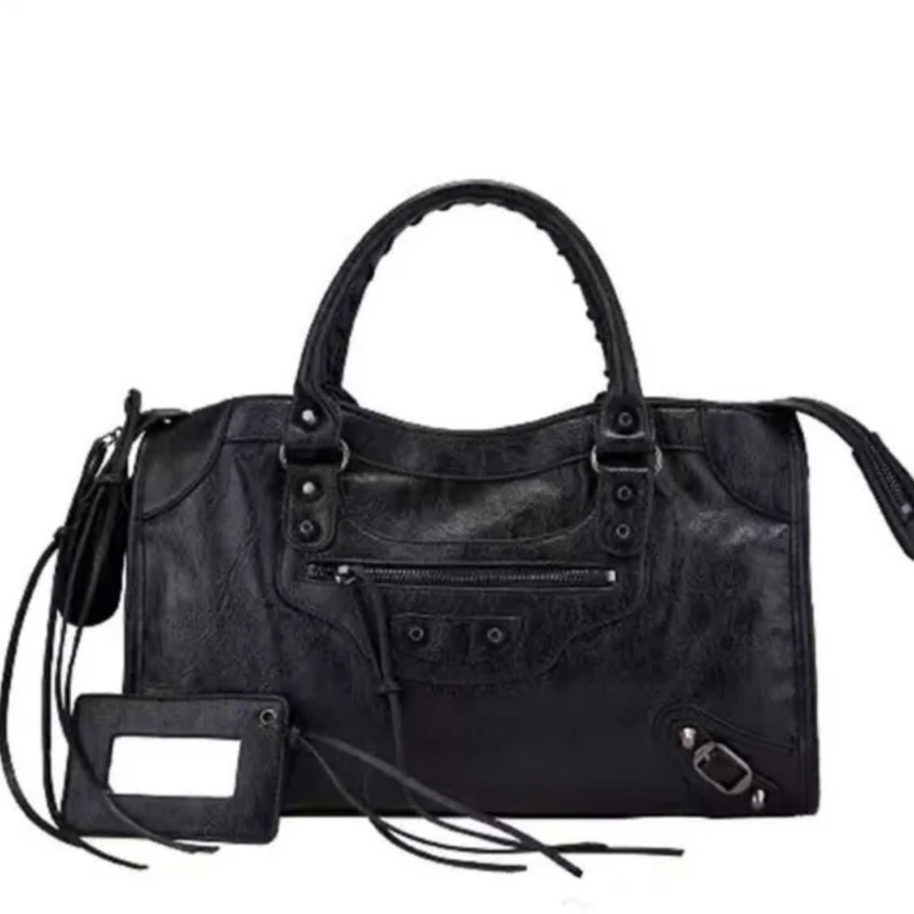 Motorcycle city top handle bag with messenger shoulder strap